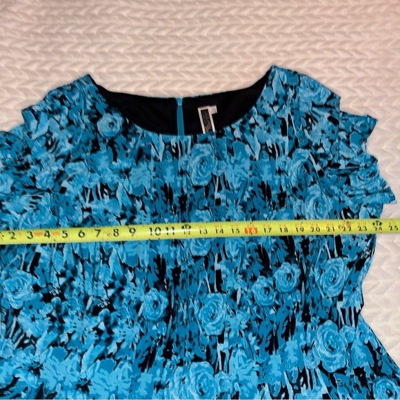 Julian Taylor Floral Blue and Black Women's Dress size 18 - Picture 12 of 13